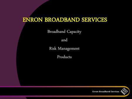 ENRON BROADBAND SERVICES