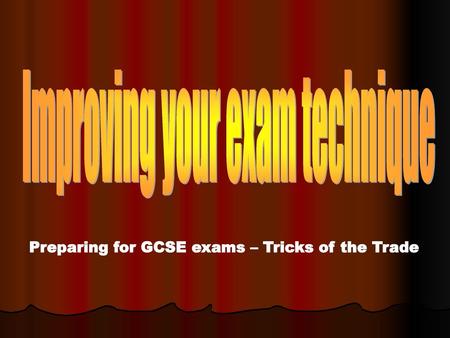 Improving your exam technique