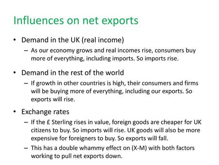 Influences on net exports