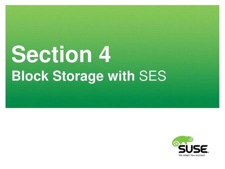 Section 4 Block Storage with SES