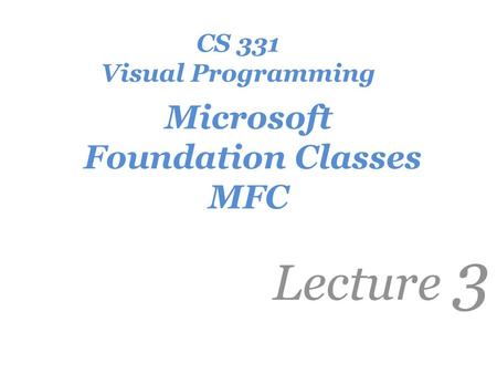 Microsoft Foundation Classes MFC