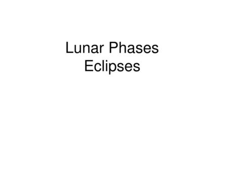 Lunar Phases Eclipses.