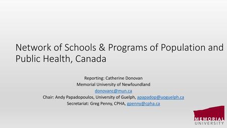 Network of Schools & Programs of Population and Public Health, Canada