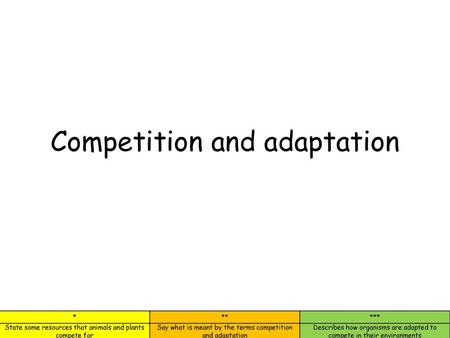 Competition and adaptation