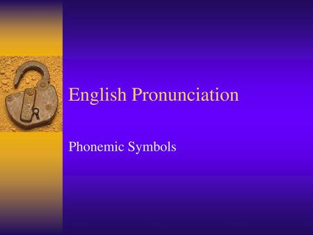 English Pronunciation