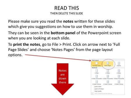 This is where notes live – there are useful tips on several of the slides – please read them This Call to Worship liturgy is written to be compatible with.