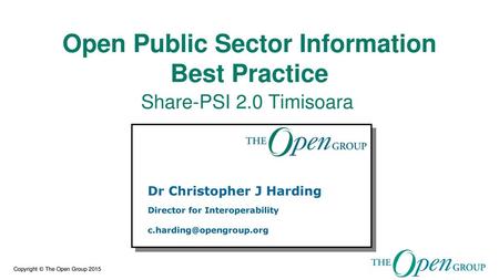 Open Public Sector Information Best Practice