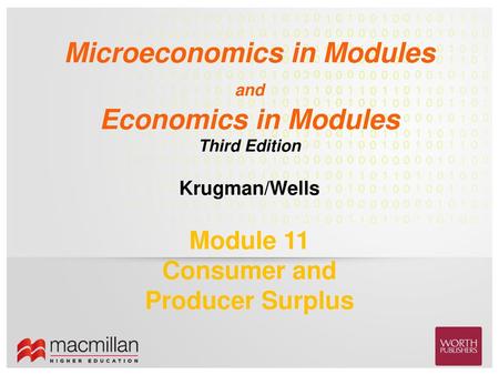 Module 11 Consumer and Producer Surplus