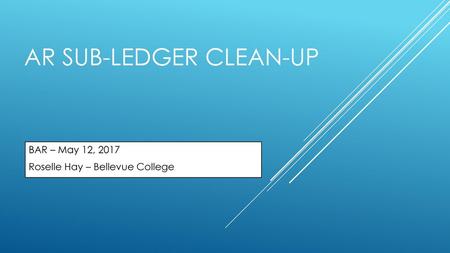 AR Sub-ledger Clean-up