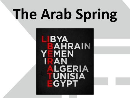 The Arab Spring.