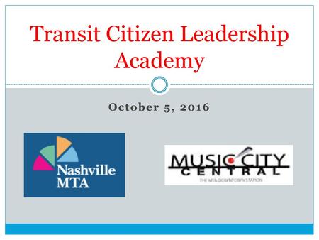 Transit Citizen Leadership Academy