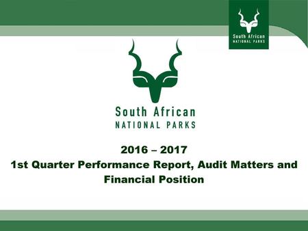 1st Quarter Performance Report, Audit Matters and