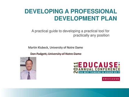 Developing a Professional Development Plan