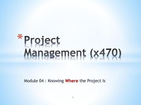 Project Management (x470)