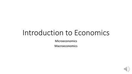 Introduction to Economics