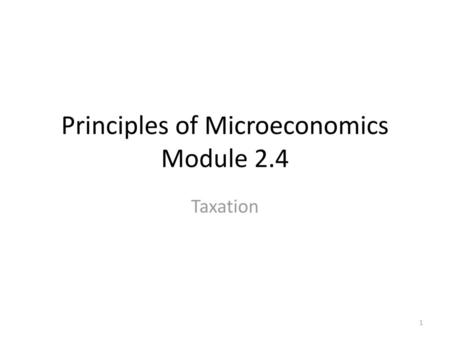 Principles of Microeconomics Module 2.4