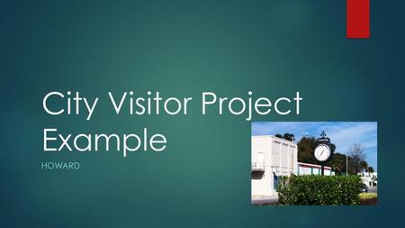 City Visitor Project Example