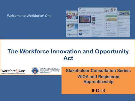 The Workforce Innovation and Opportunity Act