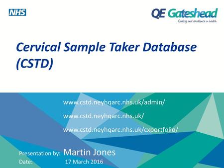 Cervical Sample Taker Database (CSTD)