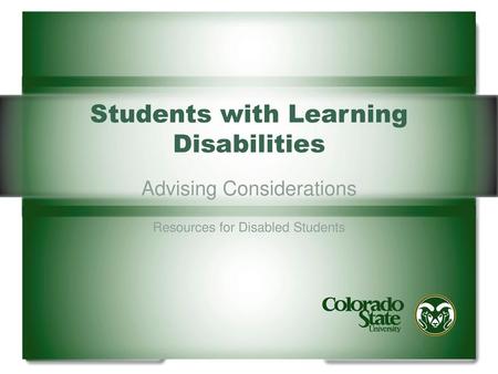 Students with Learning Disabilities