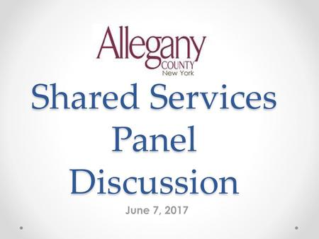 Shared Services Panel Discussion