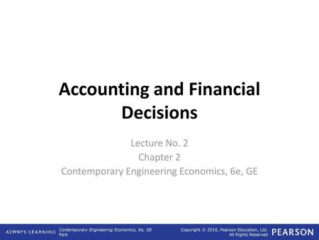 Accounting and Financial Decisions