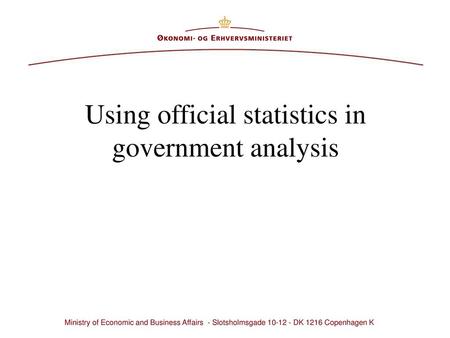 Using official statistics in government analysis