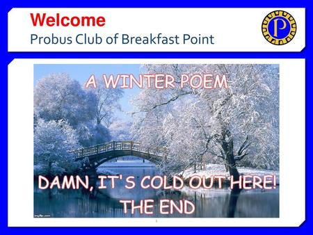 Welcome Probus Club of Breakfast Point