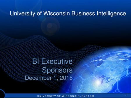 BI Executive Sponsors December 1, 2016