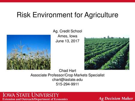 Risk Environment for Agriculture