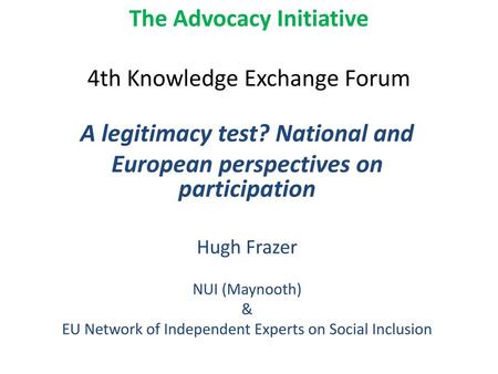 The Advocacy Initiative 4th Knowledge Exchange Forum