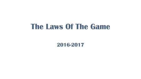 The Laws Of The Game 2016-2017.