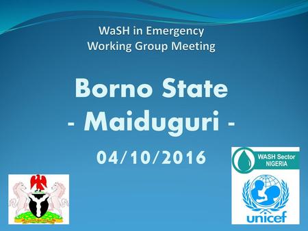 WaSH in Emergency Working Group Meeting