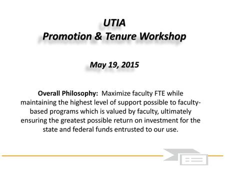 Promotion & Tenure Workshop