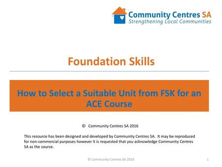 How to Select a Suitable Unit from FSK for an ACE Course