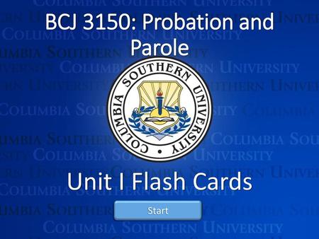 BCJ 3150: Probation and Parole