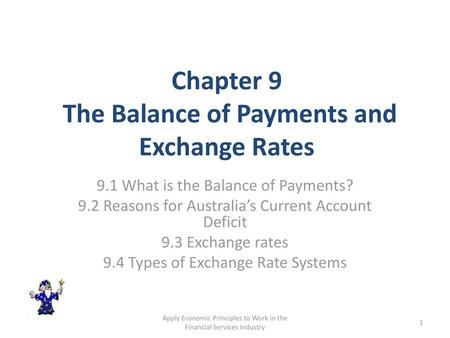 Chapter 9 The Balance of Payments and Exchange Rates