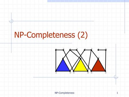 NP-Completeness (2) NP-Completeness Graphs 4/13/2018 5:22 AM x x x x x