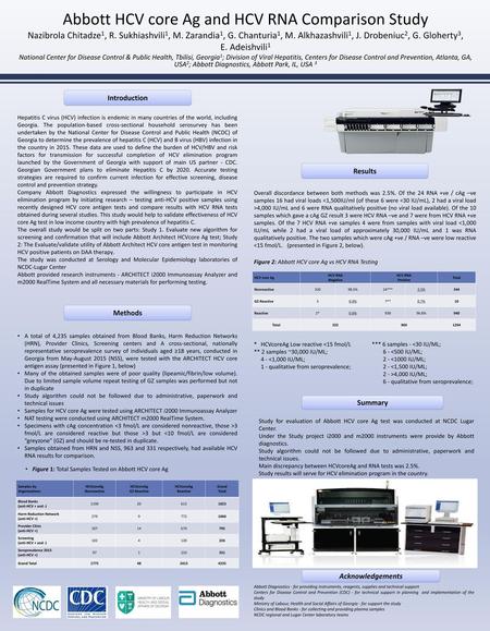 Abbott HCV core Ag and HCV RNA Comparison Study