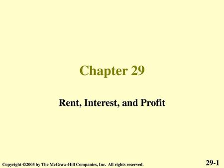 Rent, Interest, and Profit