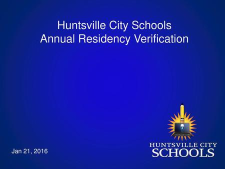 Huntsville City Schools Annual Residency Verification