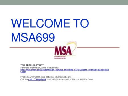 Welcome to MSA699 TECHNICAL SUPPORT: