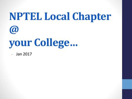 NPTEL Local your College…