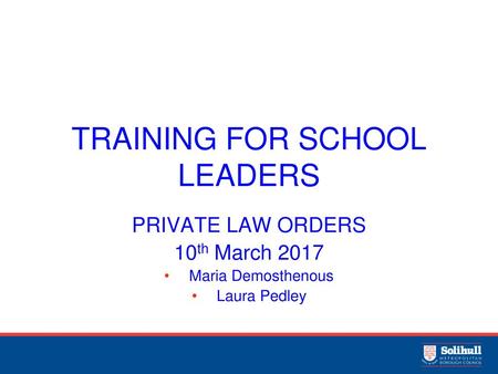 TRAINING FOR SCHOOL LEADERS