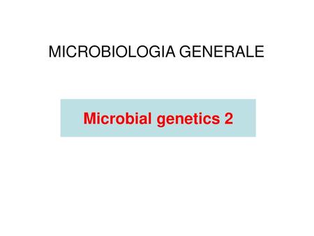 MICROBIOLOGIA GENERALE