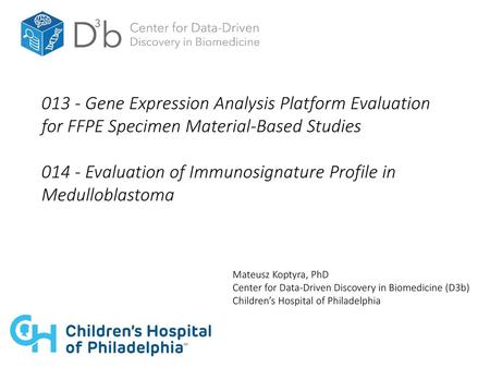 014 - Evaluation of Immunosignature Profile in Medulloblastoma