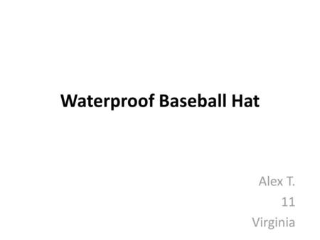 Waterproof Baseball Hat