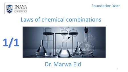 Laws of chemical combinations