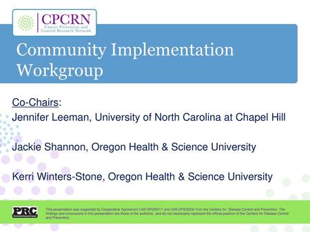 Community Implementation Workgroup