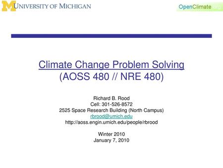 Climate Change Problem Solving (AOSS 480 // NRE 480)